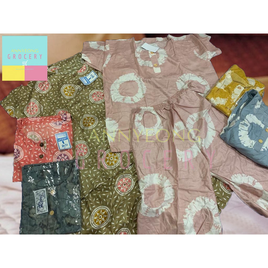 STELAN WANITA STELAN SANTAI STELAN BATIK STELAN PENDEK BAJU BATIK SANTAI BAJU BUNGA STELAN BAJU TIDU