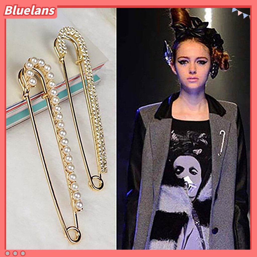 Bluelans 1Pc Bros Pin Besar Hias Mutiara Berlian Imitasi Untuk Wanita