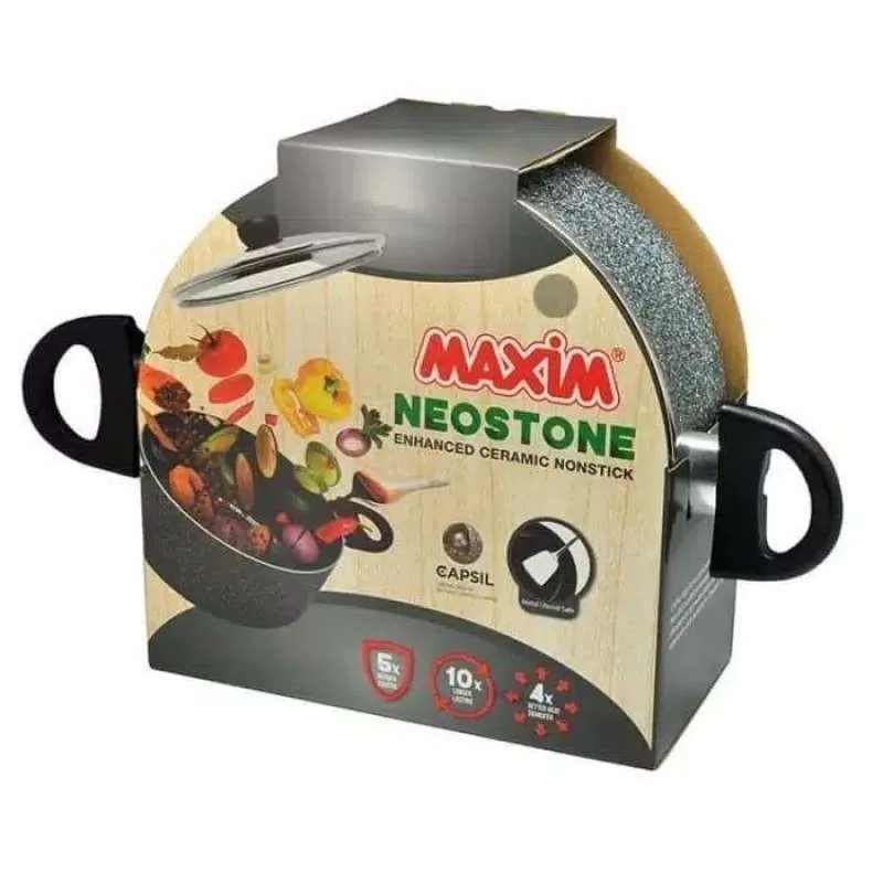 Ducht Oven 20Cm LID MAXIM NEOSTONE CAPSIL Anti Lengket Marble Ceramic