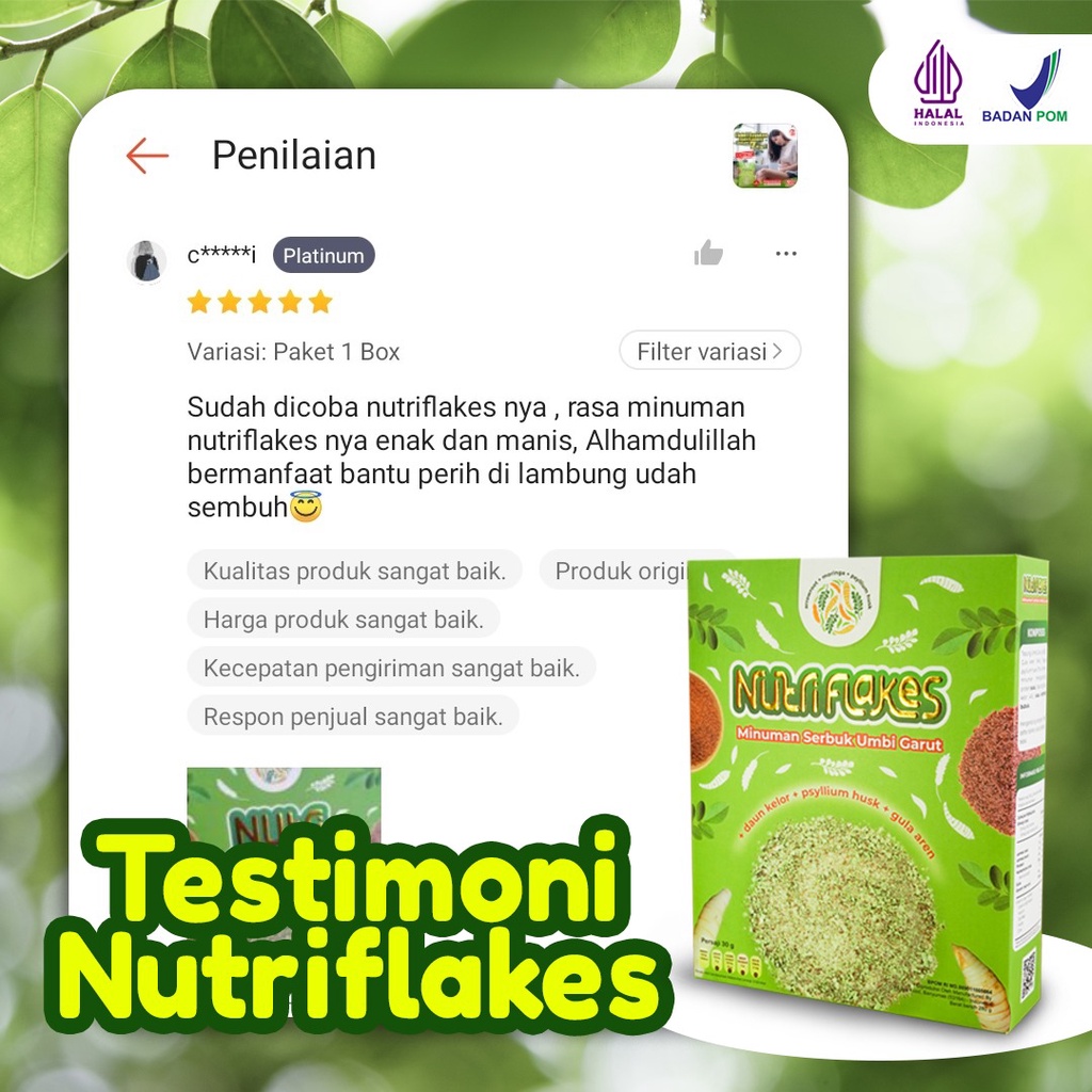 Pake Diet Sehat 2 Box Nutriflakes - 100% Original Minuman Serbuk Umbi Garut Suplemen Makanan Diet Atasi Asam Lambung Diabetes Kontrol Kolesterol Kolestrol Lancarkan Pencernaan