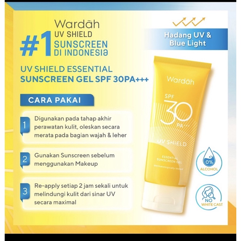 WARDAH Sunscreen UV Shield SPF 35 Original (Sunblock Wajah) kuning
