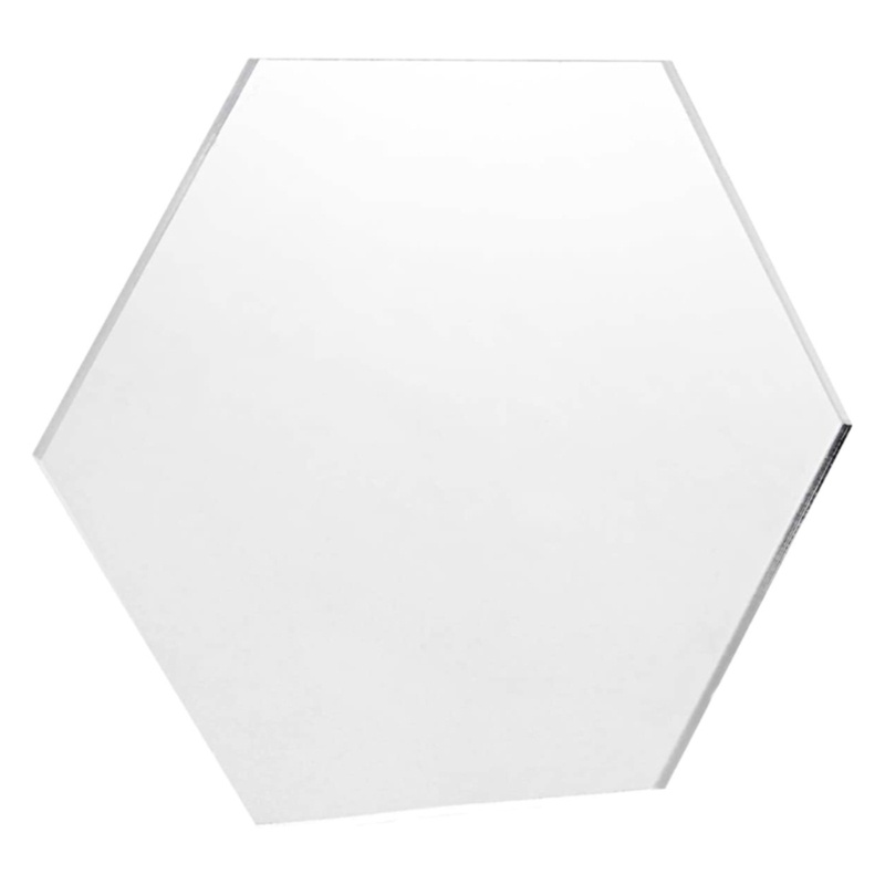 20 / 50 Pcs Kartu Nama Kosong Bentuk Hexagon Bahan Akrilik Bening Untuk Gantungan Kunci