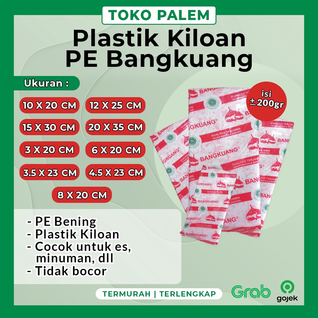 Jual Plastik Pe Bangkuang Kantong Kiloan Ukuran Lengkap 10x20 12x25 15x30 20x35 Shopee 7302