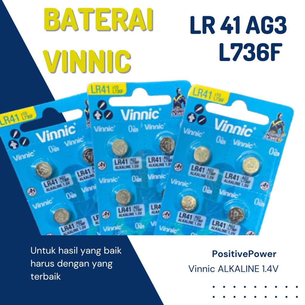 BATRE BATERAI VINNIC LR41 AG3 L736F