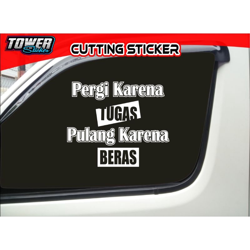 sticker cutting kaca samping mobil pick up, grandmax sticker kata kata kaca mobil