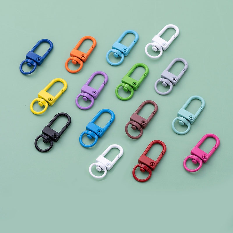 2pcs Gantungan Kunci Rantai Dengan Klip Carabiner Bisa Dibuka Untuk Tas Kulit