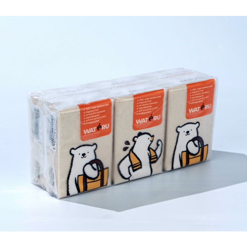 Wateru Premium Bamboo Pocket Tissue / Tisu Kantong 6x10’s