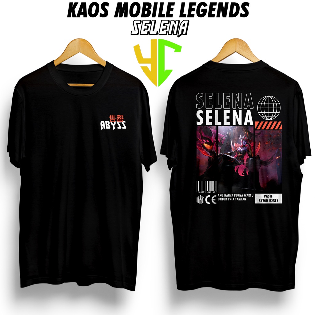 YC Kaos StreetWear Hero ML (SELENA ABYSS) Bisa Request Hero, Kaos Pendek Pria Kaos Premium Kaso Stre