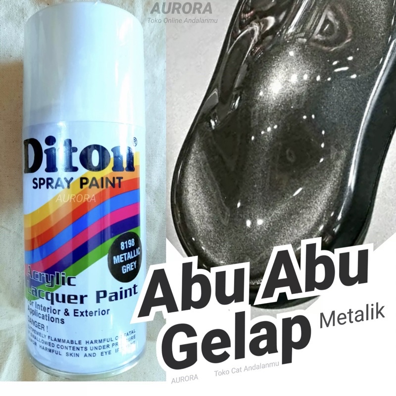 Diton 8198 Metallic Grey 300ml Abu-abu Gelap Metalik Abu Metalic cat semprot motor mobil sepeda pilo