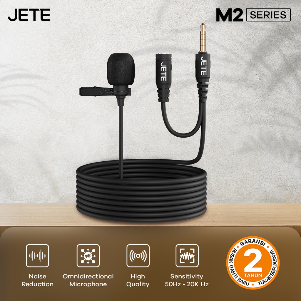 Microphone Audio Clip On JETE M2 Mikrofon Kabel - Garansi Resmi 2 Tahun Rusak Tukar Baru