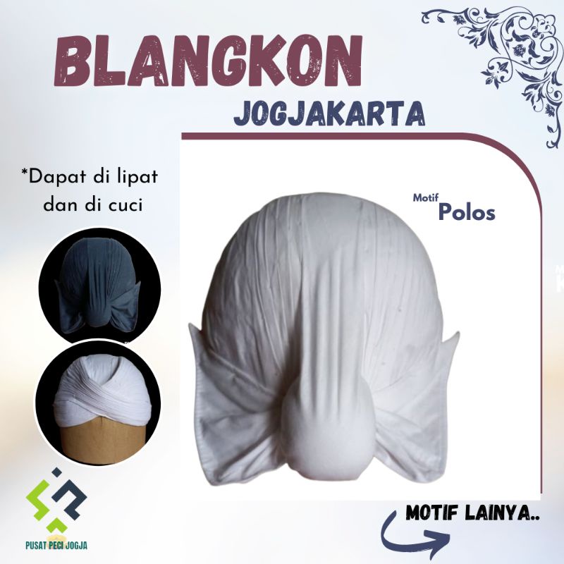 Blangkon jawa mataram  halus putih polos hijau polos biru polos  dewasa&anak bisa di cuci &lipat