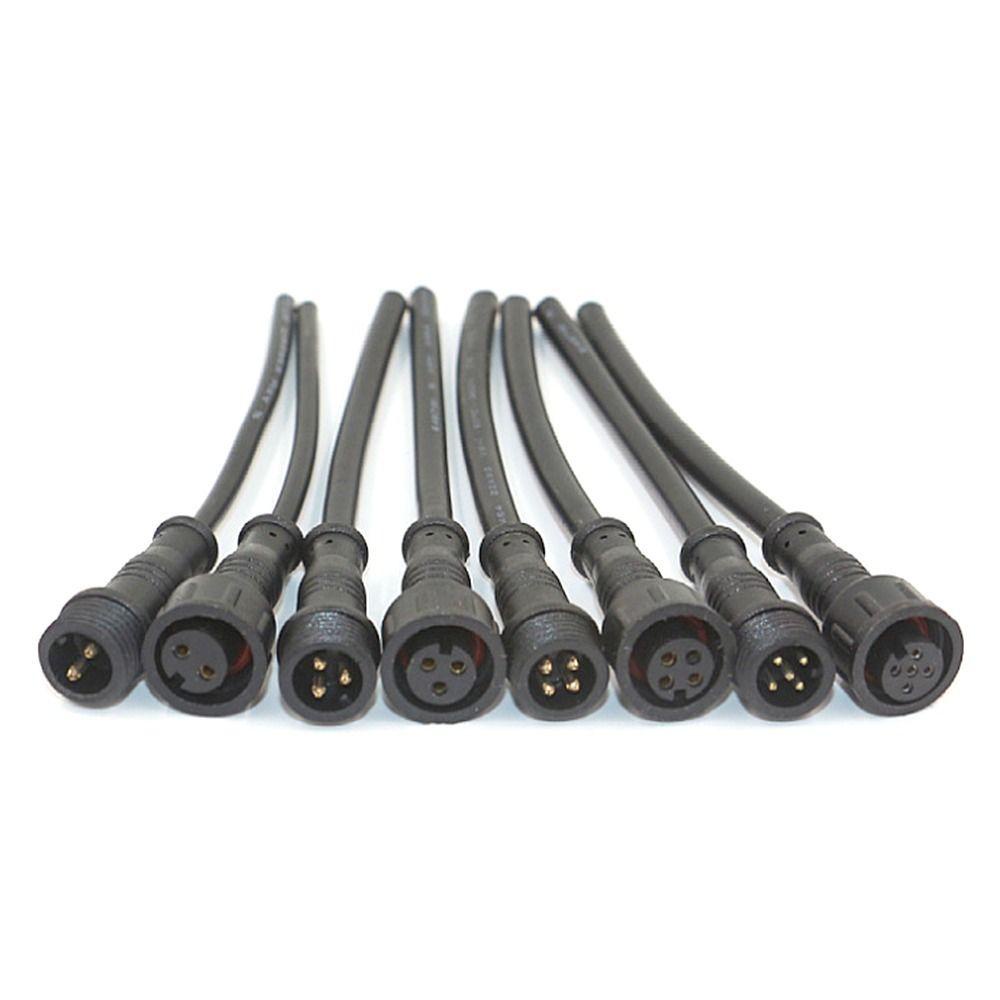 Top 2set Konektor Base Konektor Garis Sinyal Hitam Peralatan Power Wire Waterproof Connector Line