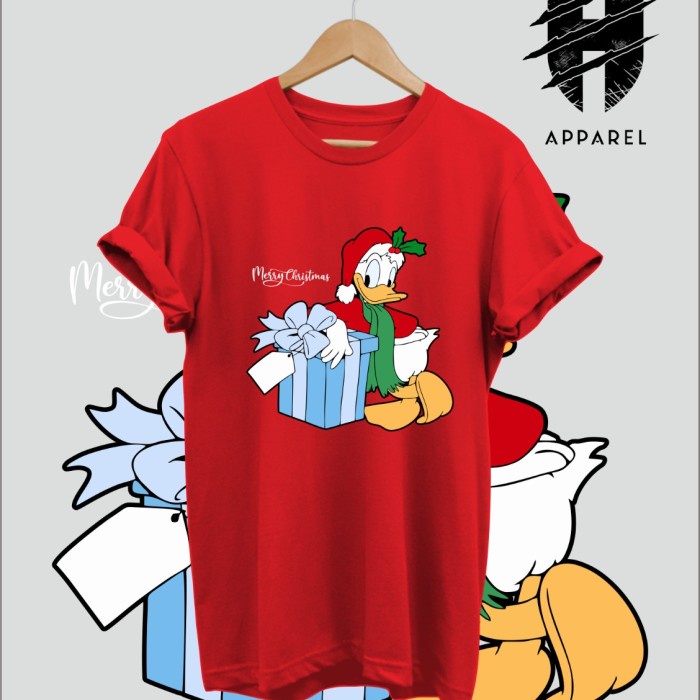 BAJU NATAL - KAOS NATAL DONALD DUCK - TSHIRT CHRISTMAS DONALD MDL 1