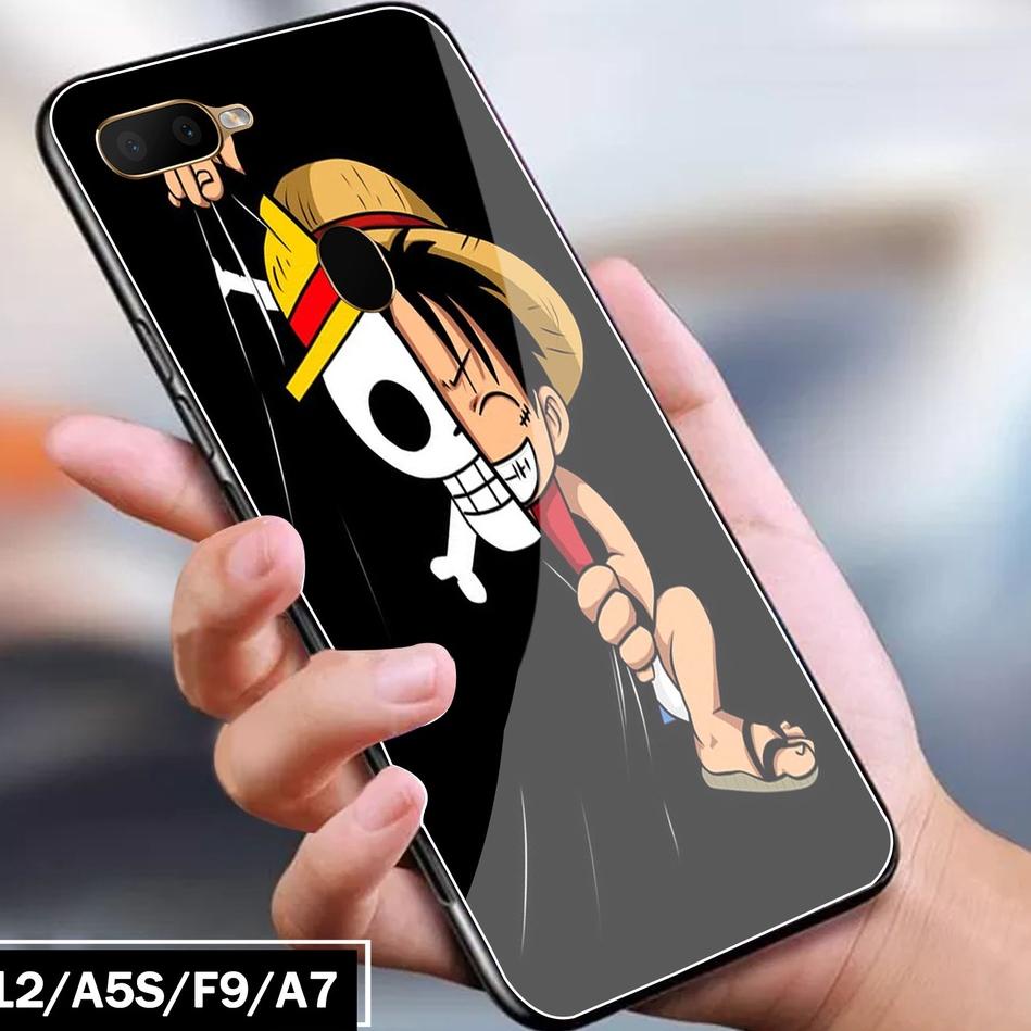 Murah Banget Softcase Glass Kaca Oppo A12/A5S/F9/A7 - Fashion Case [Anime Series-SM06] Kesing Hp Opp