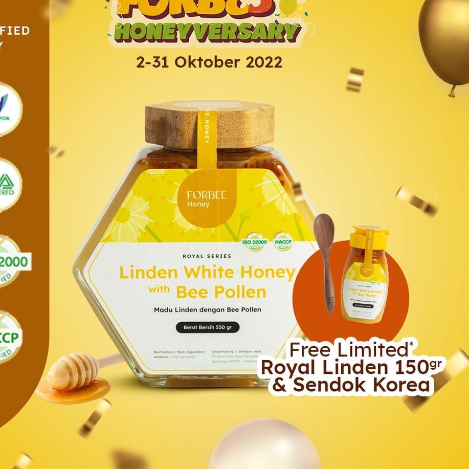 

BISA COD ✔️Forbee Royal Linden White Honey With Bee Pollen 550g Madu Putih Asli Murni Vitamin Kulit Suplemen Kecantikan Alami Obat Minuman Herbal Anti Aging Penuaan Dini Jerawat Pencernaan Metabolisme Batuk Pilek Demam Asam Lambung Gerd|KD2