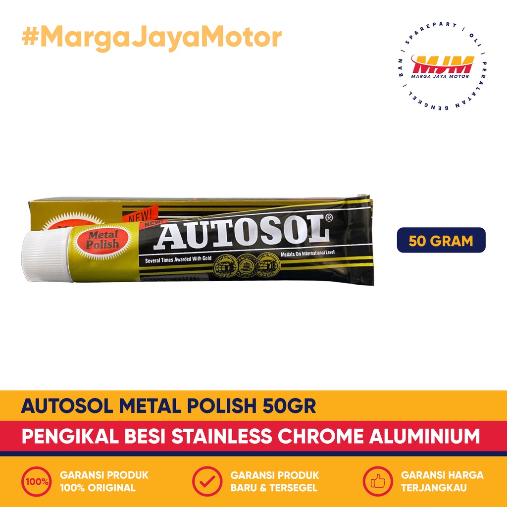 Autosol Metal Polish 50gr Pengkilap Logam Besi Chrome