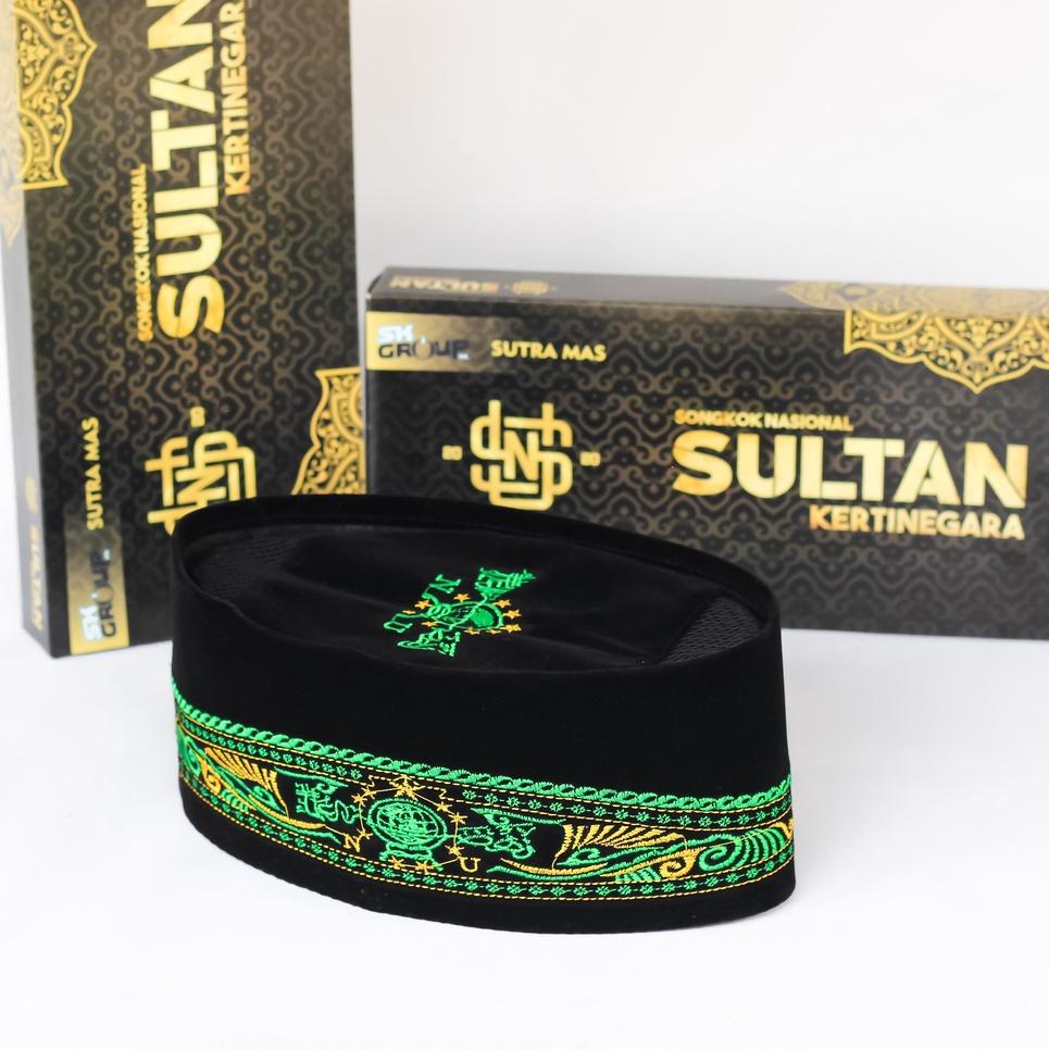 PECI MOTIF BORDIR Bunga Hitam AC Full Bordir NU / Motif BATIK BUNGA EXCLUSIVE Songkok Kopiah Kopyah 