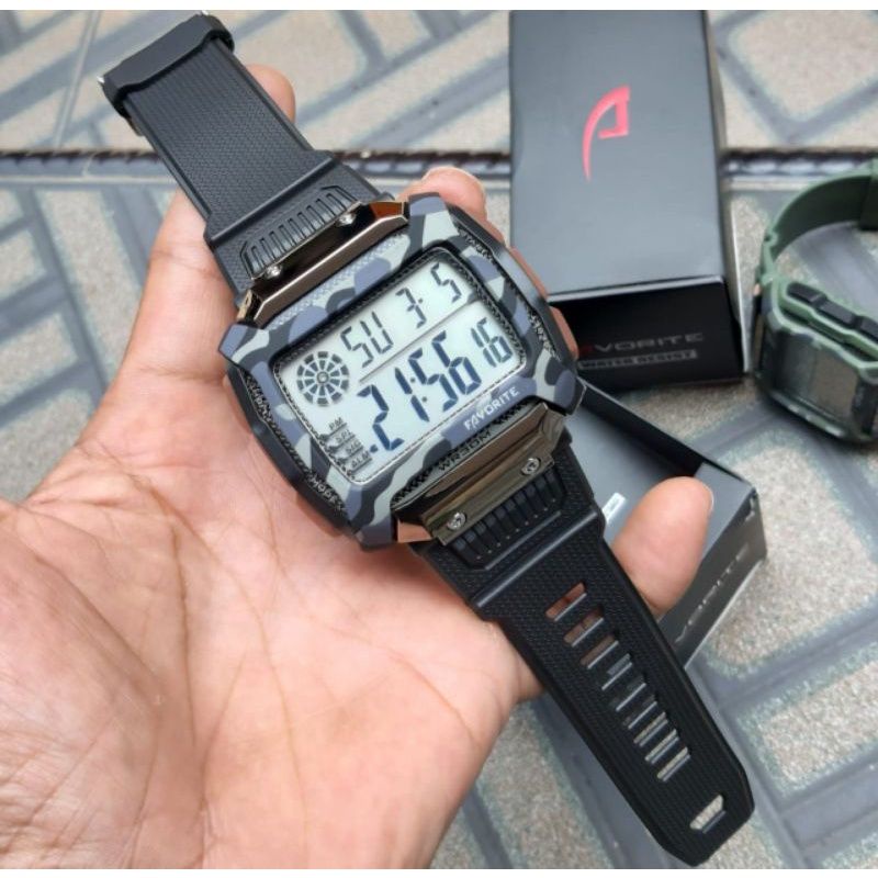 JAM TANGAN PRIA DIGITAL OUTDOOR LORENG TAHAN AIR