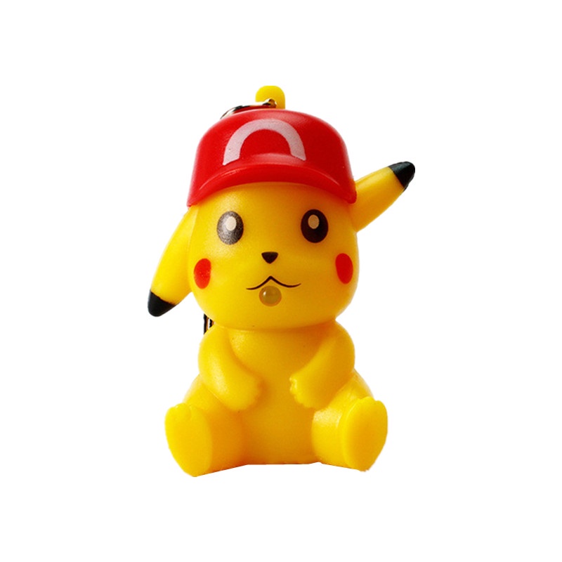 Takara TOMY Gantungan Kunci Boneka Pikachu Dengan Lampu LED + Suara