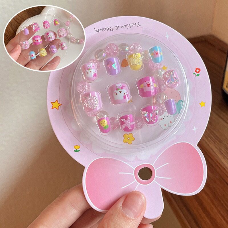 A68 SET KUKU PALSU DAN GELANG ANAK MOTIF LUCU
