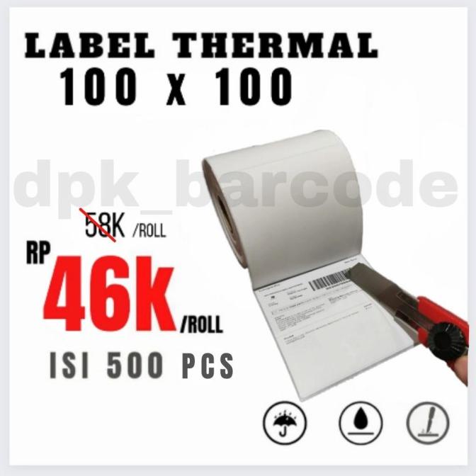 

SALE Kertas Thermal 100x100 isi 500 pcs, Label Bacode,Thermal Label 100x100