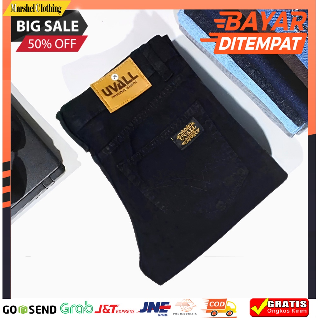 𝐩Ⓙв - Celana Jeans Model Standar Regular Uvall Pria - Celana Jeans Uvall - Celana Jeans Panjang Stan