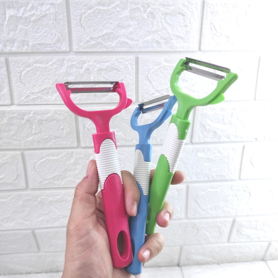 Peeler Pengupas Buah Sayuran Plastik Stainless Pisau Kupas Piler