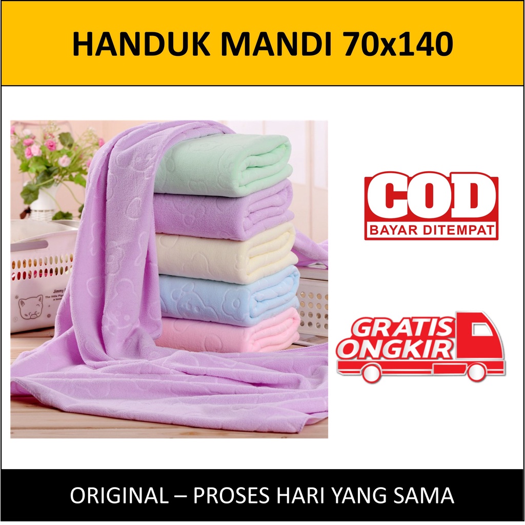 Handuk Mandi Emboss 70x140 Dewasa Besar