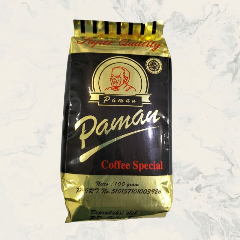 

kopi Bubuk Hitam cap Paman 100 gr