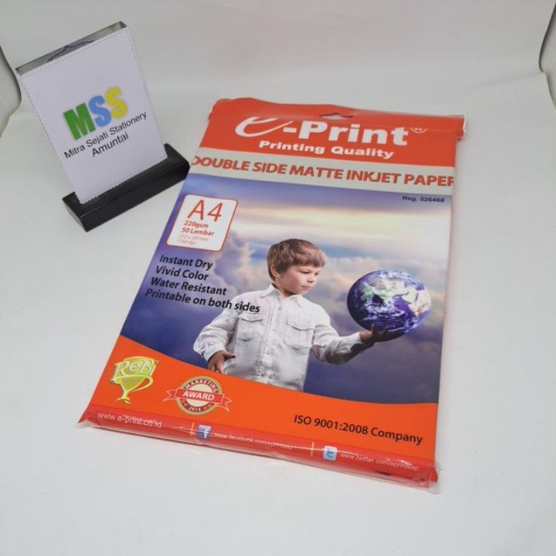 

DOUBLE SIDE MATTE INKJET PAPER A4 E-PRINT 220GSM