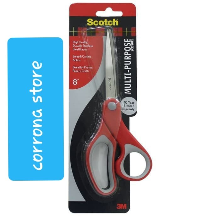 

Aman Gunting Scotch Multi Purpose Scissors 8 Inci Gunting Kertas Serbaguna Bagus