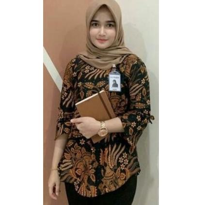 GEM.18Oc22ᴿ ▪ COD,ATASAN BATIK WANITA MODERN / JUMBO MOTIF MANGGAR SOGAN M L XL XXL XXXL