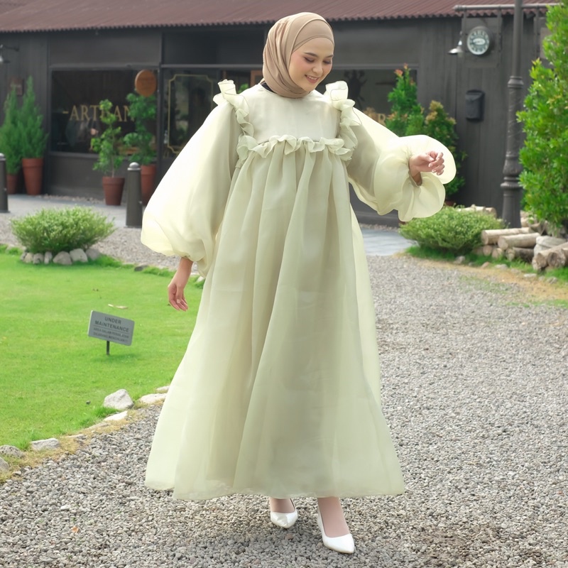 Baju Lebaran FNDLABELS Amila Midi Maxi Dress Baju Pesta Mom And Kids