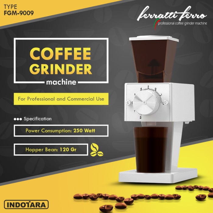 Coffee Grinder Machine Alat Penggiling Kopi Ferratti Ferro Fgm-9009 - Mesin / Alat Dapur Khusus