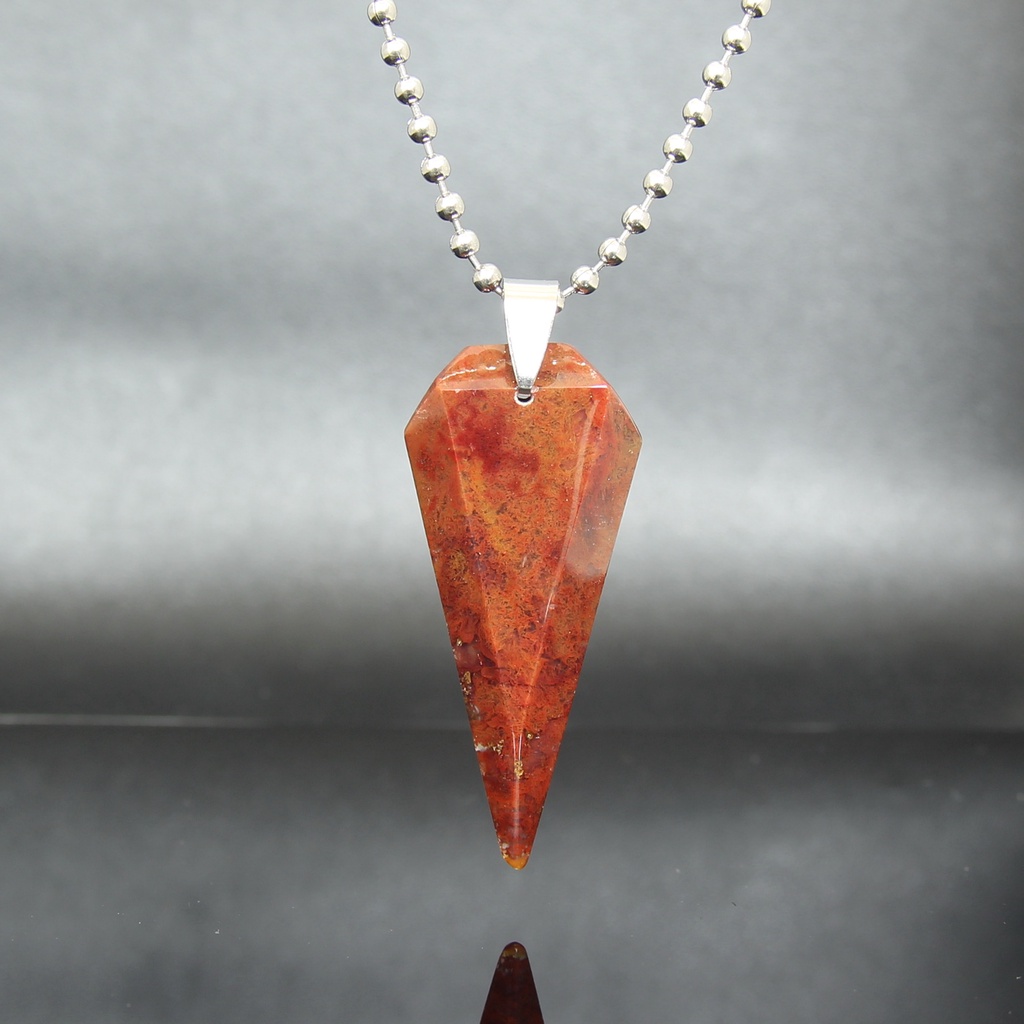 Kalung Liontin Batu Lumut Merah Natural Moss Agate LT1250