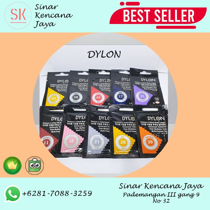 Cloth Pewarna Kain Dylon Original - Pewarna Celup Tie Dye Baju Tekstil