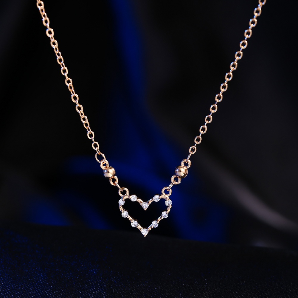 ✅COD Kalung Titanium Wanita Fashion Perhiasan Emas Nama Dewasa Aksesoris Rantai Berlian Hati Liontin Anti Karat D066-D043