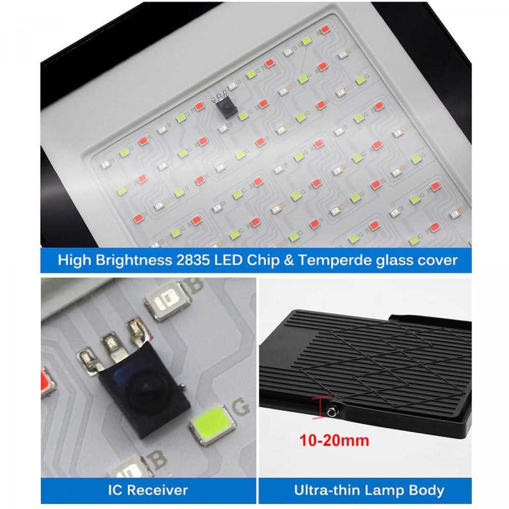 Lampu Sorot LED Hias Dekorasi Flood Light RGB Waterproof Remote 220V