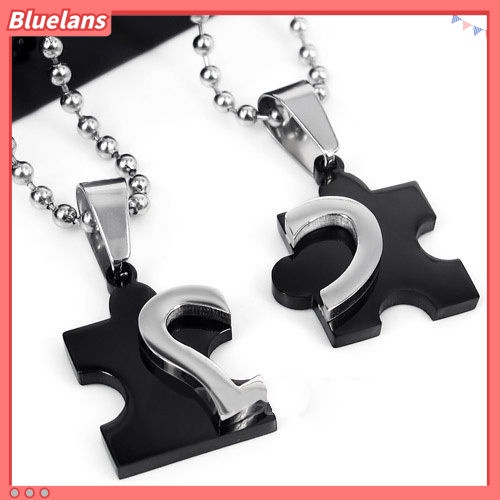 [Bayar Di Tempat]Baru! Kalung Couple Bahan Stainless Steel Dengan Liontin Hati