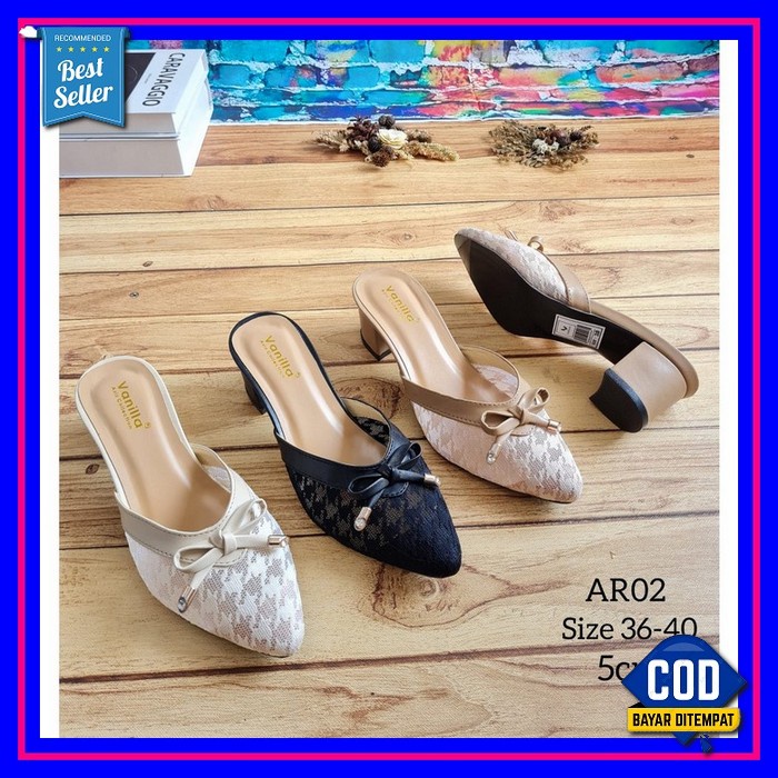 High Heels Premium Hils Party Cewek Hils Kondangan Hak Tinggi Terbaru  Abbushoes Ar 02 Bapau Brukat 