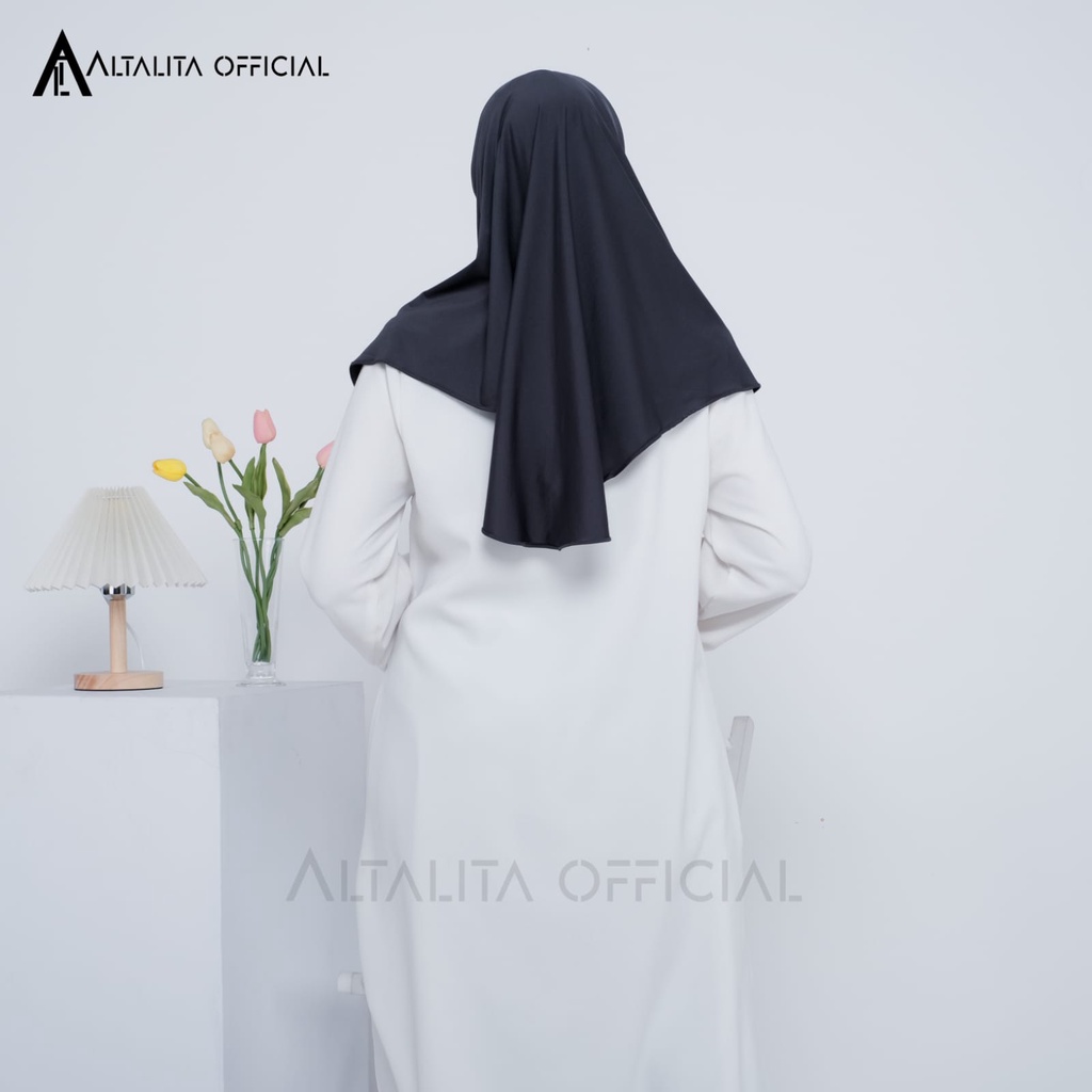 Altalita - Hijab Bergo Instan Zaida Malay Non Pet Menutup Dada Terbaru | Jilbab Khimar Instan Syari Jersey Polos Non Pet | Kerudung Instan Malaysia Jumbo Bahan Jersey Premium Non Pad Cocok untuk Sekolah Olahraga Volly Futsal Senam dan Sehari-hari