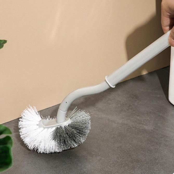Sikat Toilet Pegangan panjang melengkung sikat toilet sikat berbentuk S siku sudut mati sikat bulu lembut sikat pembersih sikat toilet