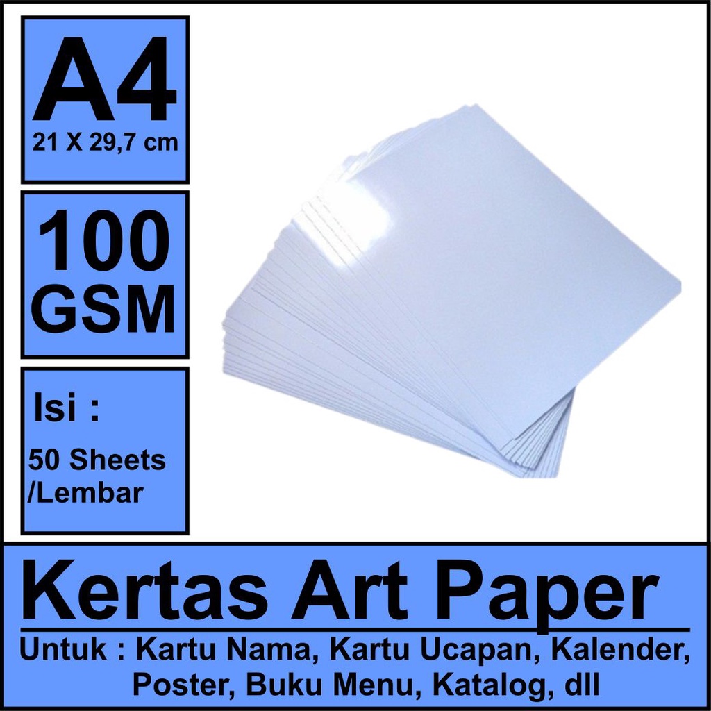 

Kertas art Paper A4 100 gram / 50 Lembar