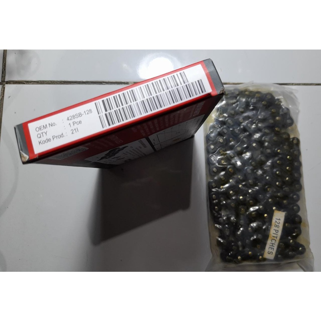 Rantai Roda Drive Chain 428 SB 128 Solid Bush Indoparts Indopart