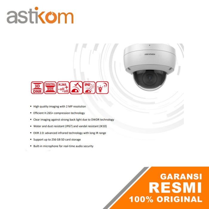 CCTV IP Camera Hikvision DS-2CD1123G0-IUF 2MP 2,8mm