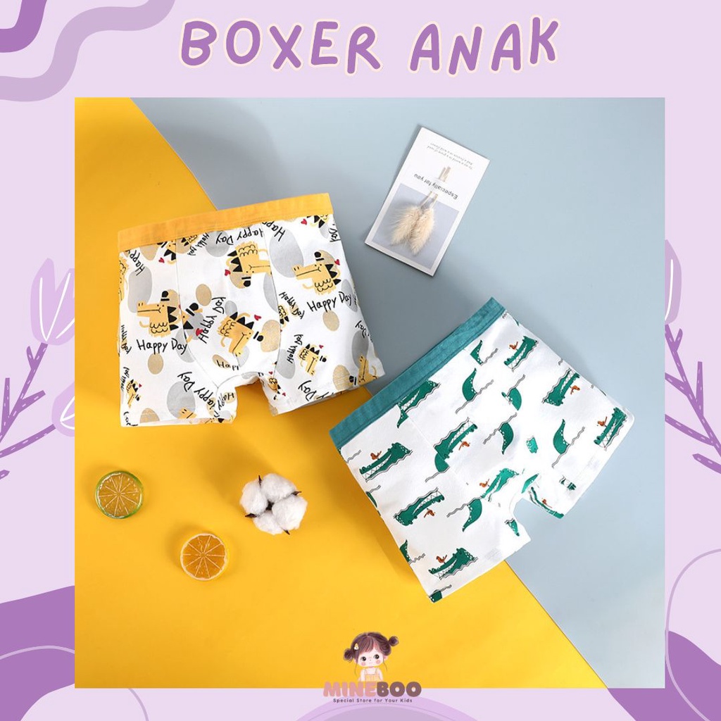 mineboo - BOXER ANAK laki-laki/Celana dalam CD celana dalam anak laki-laki katun / MORNING DINO