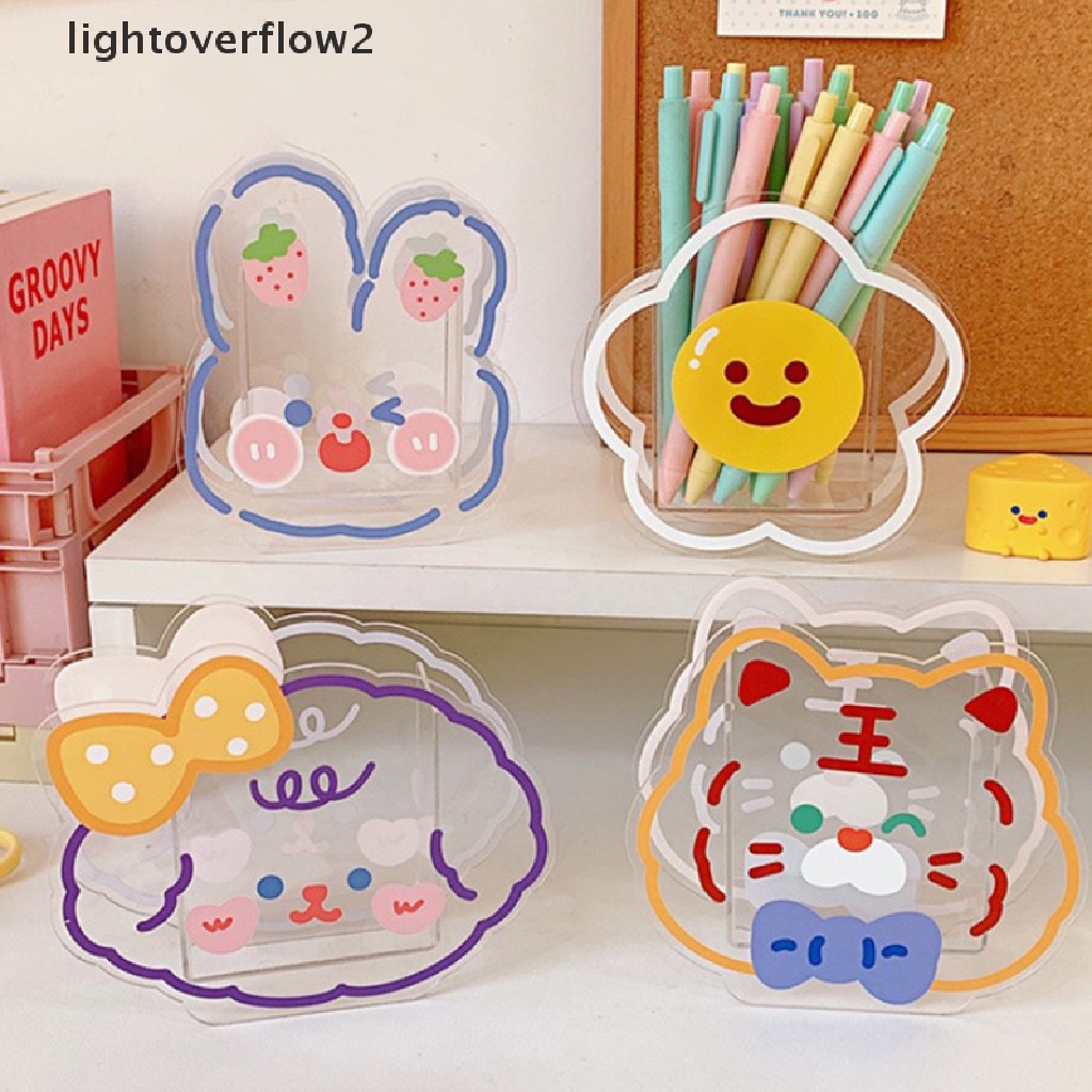 (lightoverflow2) Kotak Organizer Holder Pulpen / Kosmetik / Makeup Desain Beruang Untuk Meja / Kantor