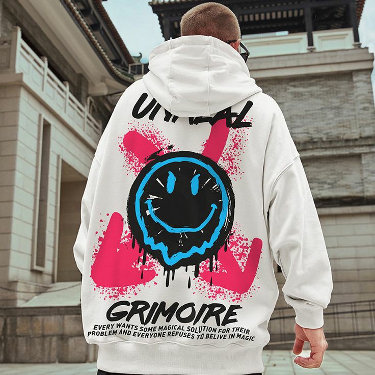 Sweater Hoodie UNREAL GRIMORE Putih Jumper Pria Wanita Bahan Fleece Tebal Ukuran S M L XL XXL XXXL