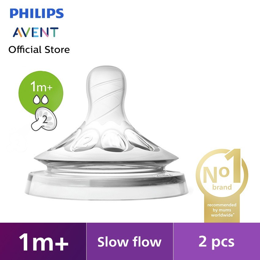 AVENT TEATNAT SLOW FLOW SLOW 1M+ 2PCS SCF652/23 / NIPPLE