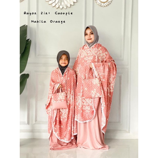 Mukena Rayon Caouple 2in1 Nabila Free Tas